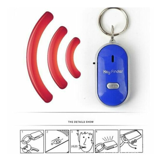 Lost Key Finder Whistle Beeping Flashing Locator Remote keychain LED Sonic torch image {8}