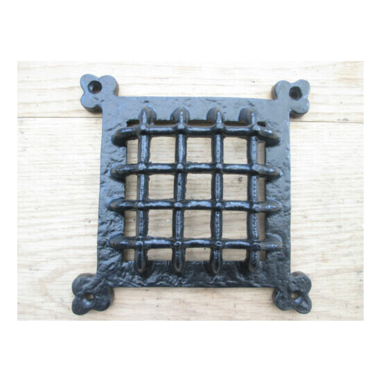 cast iron Medieval door window glass bullion/aperture grille cover Period home image {1}