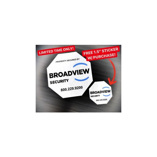 Broadview Security 3” Window Sticker Brinks ADT Security Alarm Burglar Decal image {1}