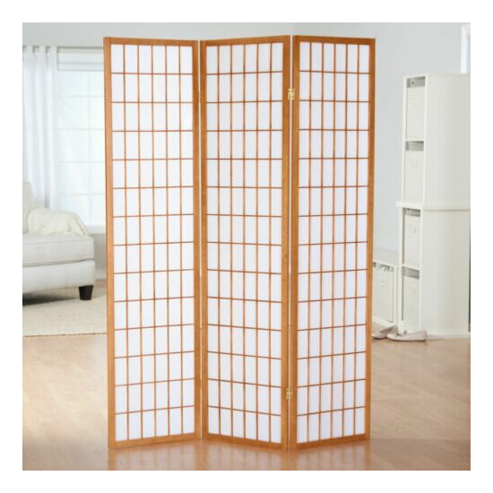 3 & 4 Panel Japanese Oriental Room Divider Hardwood Shoji Screen Privacy Wall image {4}