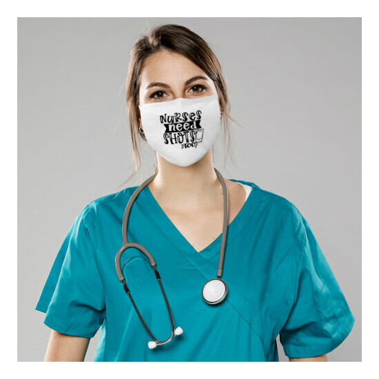 Cotton Washable Reusable Face Mask Nurses Need Shots Too Rn Registered image {1}