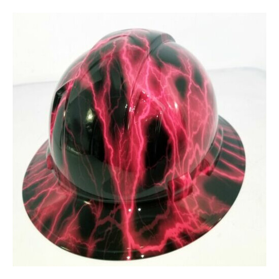 Hard Hat Full Brim Custom hydro dipped HOT PINK LIGHTNING BOLT NEW best price  image {4}