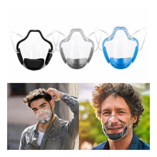 3Pcs Clear Face Shield Mask Anti Fog Balaclava Face Cover Visible Expression image {1}