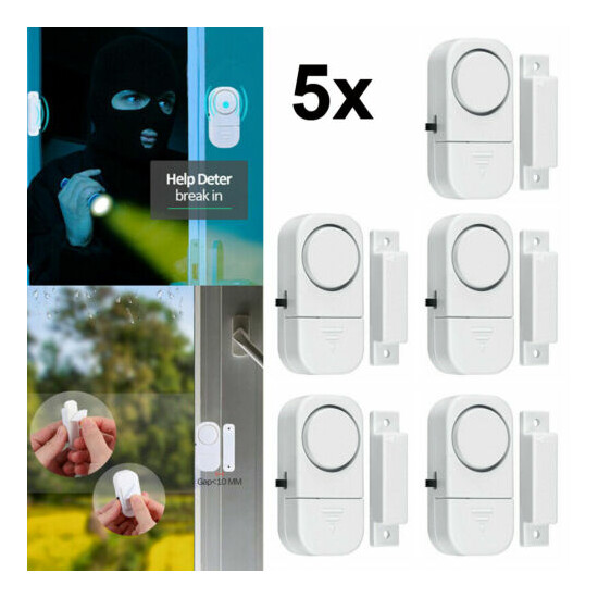 5x /Lot Home Wireless Anti Burglar Security Alarm For Window Door Easy to USE image {1}