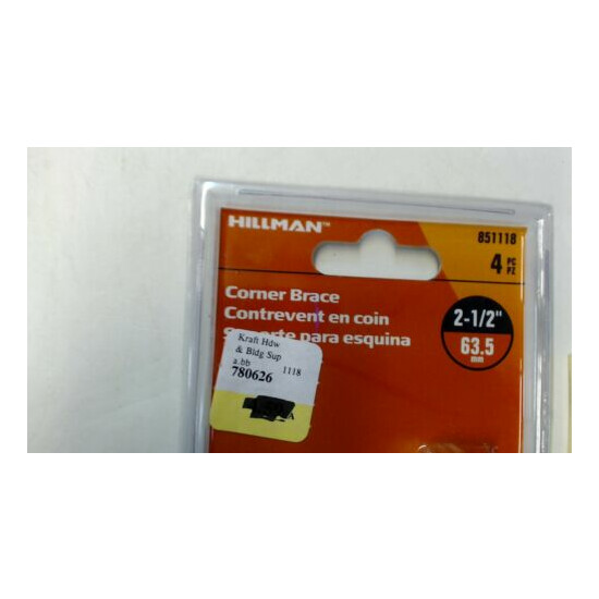 Hillman 851118 2 1/2 Inch Corner Brace (4 pack) image {2}
