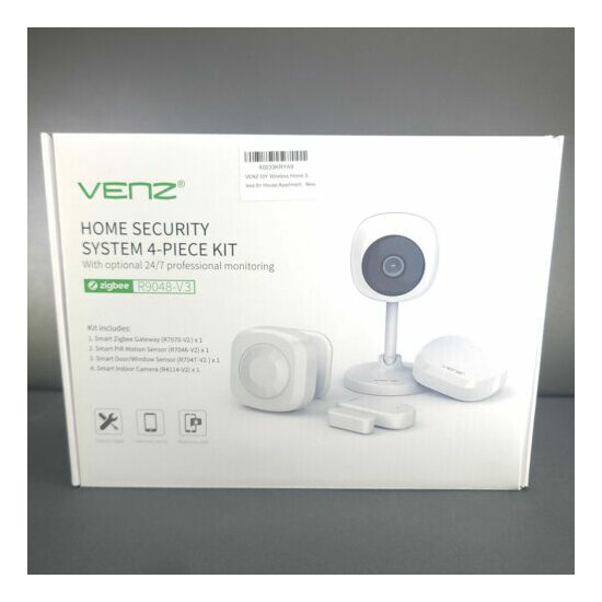 VENZ Wireless Home Security System 4 Piece Kit Works with Alexa & Google NIB NEW image {1}