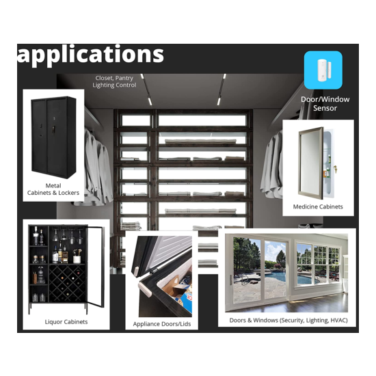 Smart Home Starter Kit: 4 Door/Window Sensors & Hub Kit, Compatible with Alexa image {4}