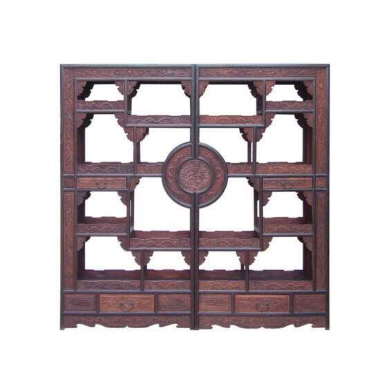 Chinese Pair Rosewood Display Curio Cabinet Room Divider cs1499 image {1}