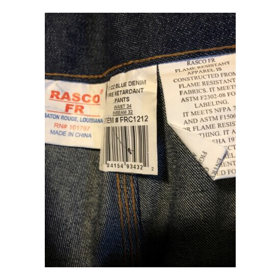 RASCO FR Mens Jeans HRC ATPV 15. New 34 32 Carpenter  image {3}
