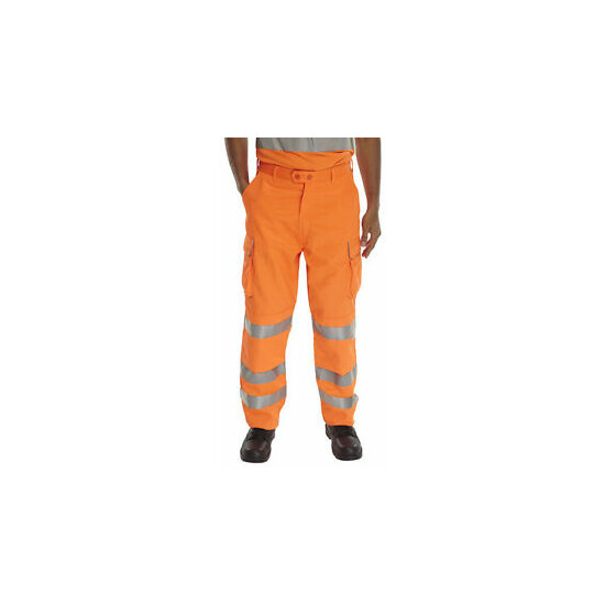 B-Seen Rail spec trousers c/w Knee pads GO/RT 3279 Size - 46'' waist Reg leg Thumb {1}