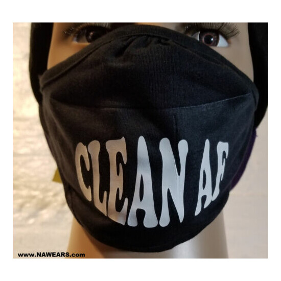 Narcotics Anonymous NA CLEAN AF - Black Face Mask - NEW Options image {10}