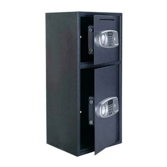Hot Double Door Cash Office Security Lock Digital Safe Depository Drop Box US m image {1}