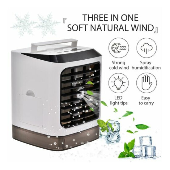 12V Mini Portable Air Conditioner Cooling Air Cooler Fan Humidifier Evaporative image {1}