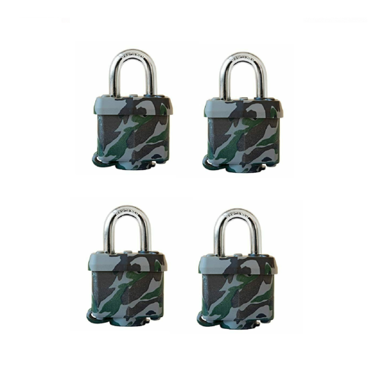 (4) 1-1/2" Master Lock Camouflage Covered Padlock with Keys 317DSPT ~ NEW image {2}