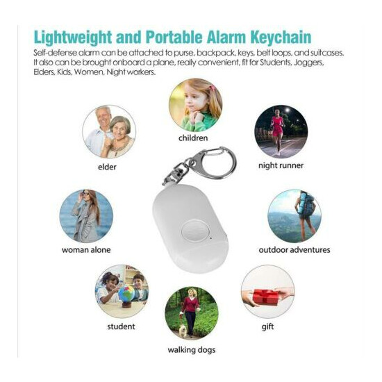 Safe Sound Personal Alarm Keychain With LED Light 130DB Emergency Outdoor image {3}