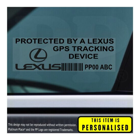 4 x Lexus PERSONALISED GPS Tracking Device-Security Stickers-Alarm-Tracker,Car image {2}