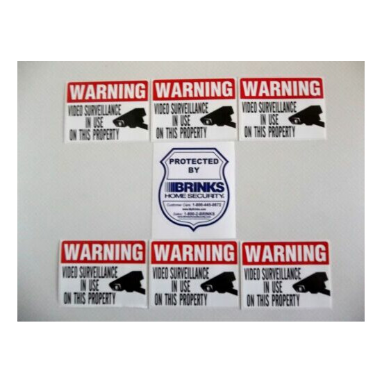 HOME STORE BRINKS ADT SECURITY ALARM WARNING+SECURITY CAMERA STICKERS SIGN LOT image {1}
