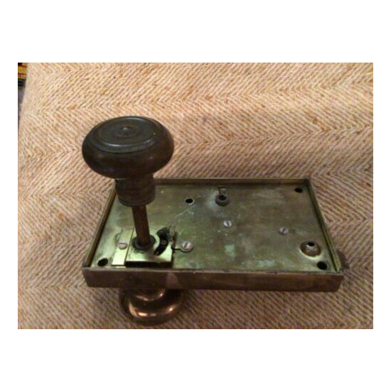 Vintage Solid Brass Door Lock With Knobs image {2}