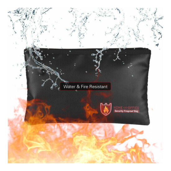 Fireproof Water Resistant Money Bag Envelope Safe Document Bag File Pouch F7E5 image {2}