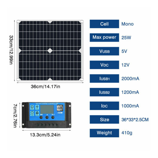 200W Solar Panel Controller Kit 12V 100A 6000W Car Van Power Inverter Converter image {5}