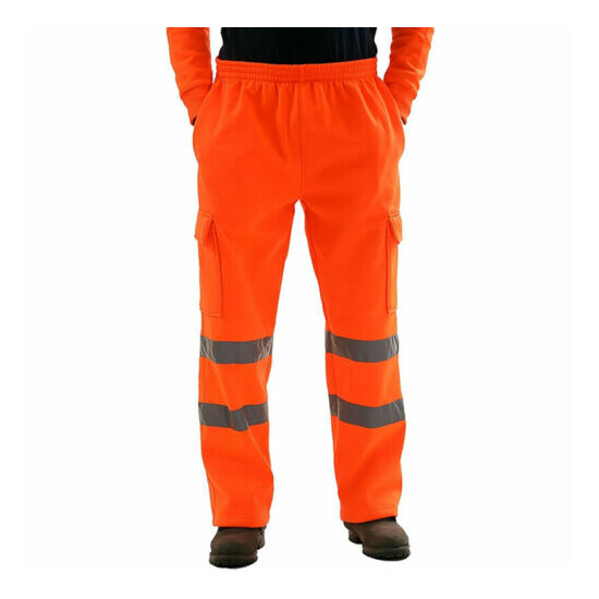 Hi Viz Vis Men Windproof Trouser High Visibility Safety Reflective Work Pants image {5}