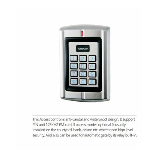 Sebury WG26 IP65 Metal Waterproof Door Access Keypad RFID Proximity Card Reader image {1}