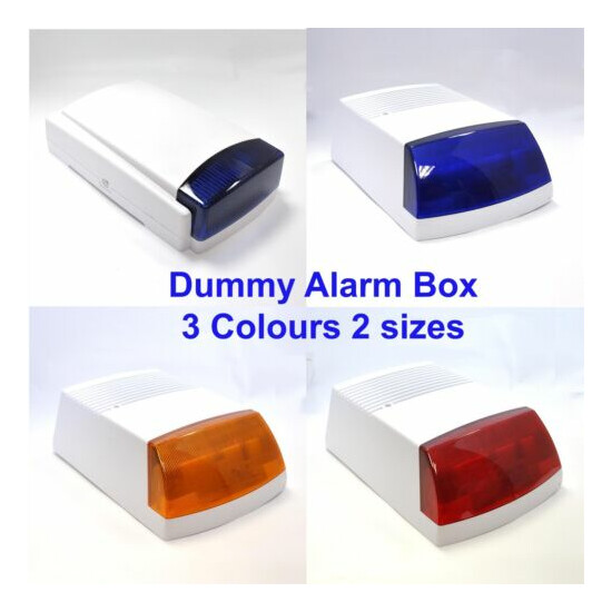 Flashing 2 LED Dummy Alarm Box Blue RED Lens 2 Size 2-3 years battery life time image {1}