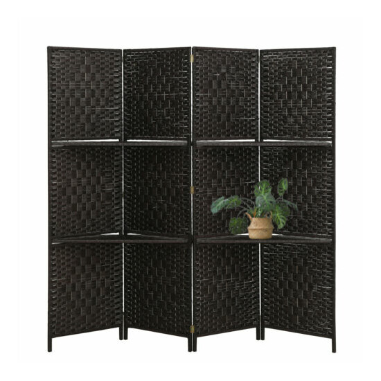 Room Dividers and Folding Privacy Screens 4 Panel Double Hinged Partition Screen image {1}