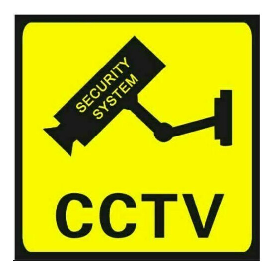 3Pcs Home CCTV Surveillance Yellow Security Camera Sticker Warning Decal Signs image {3}