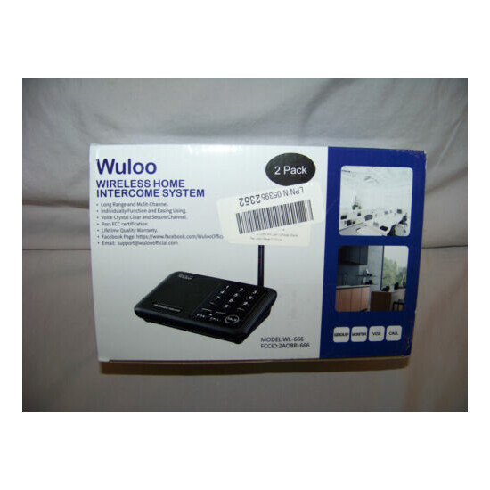 NEW Wuloo Wireless 1 Mile Range Home Intercom System 2 Pk W666-P2 Multi Channel image {1}
