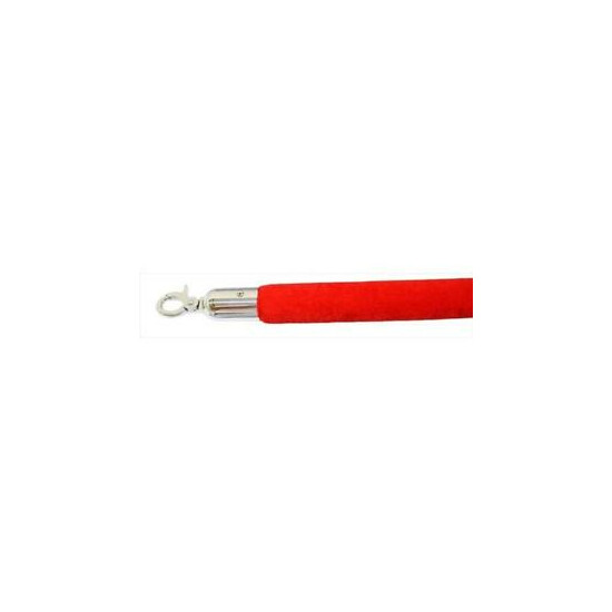 VIP Crowd Control 1659 96 in. Velour Rope with Mirror Closable Hook - Red image {1}