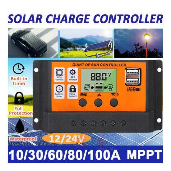 Auto Focus Tracking 100A Solar Panel Regulator Charge Controller 12/24V PWM+MPPT image {4}