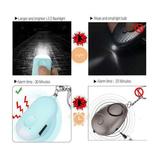 Safe Sound Personal Alarm Keychain With LED Light 130DB Emergency Outdoor image {2}