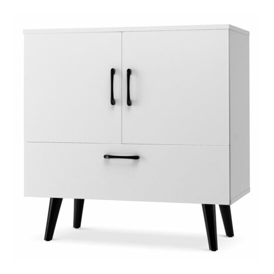 Mid-century Modern Storage Cabinet Accent Buffet Sideboard w/ 2 Doors & 1 Drawer image {1}