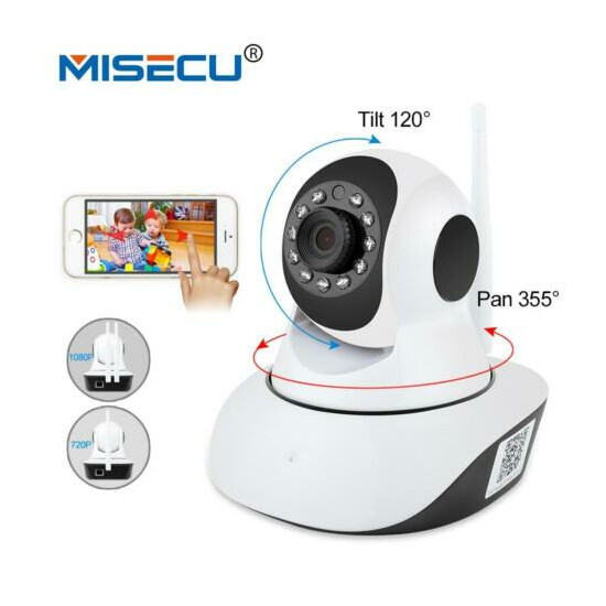MISECU Pan Tilt 1080P Wifi Full 355 degree rotation Camera Audio Wireless image {1}