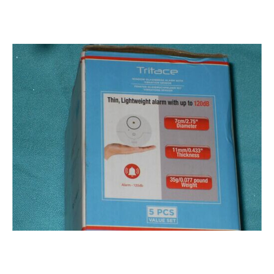 Tritace Window Alarm with Vibration Sensor Feel Safe at Home 5 piece set NEW image {4}
