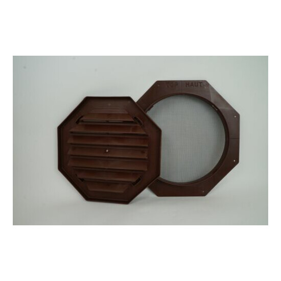 Brown Gable vent, Polypropylene, 22 inch Octagon, Autumn Brown functional 2Pc image {2}