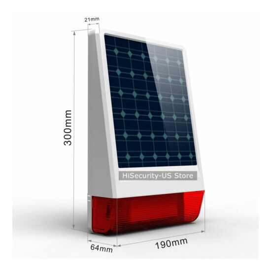 Solar Powered Waterproof Outdoor Strobe Siren+Backup Battery for Alarm System image {3}