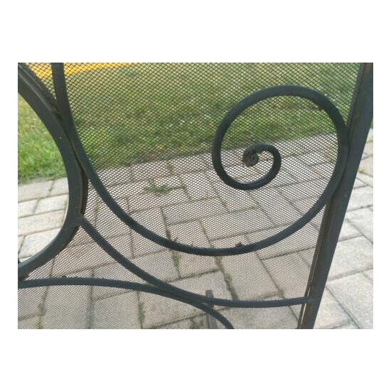 Antique Wrought Iron Fireplace Screen image {8}