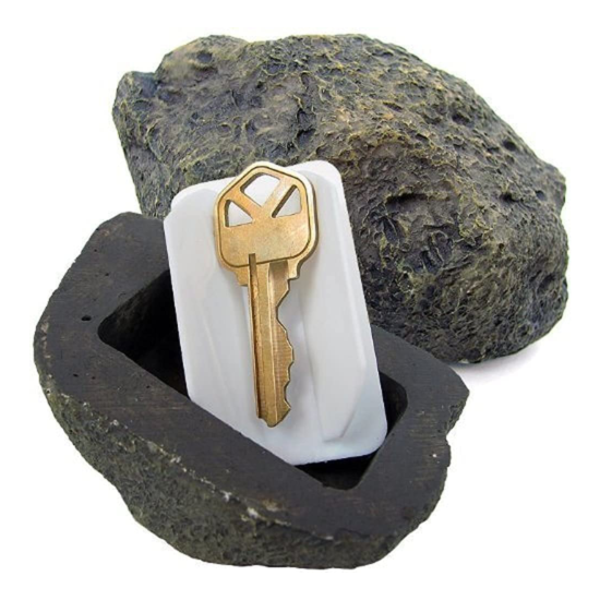 Rampro Hide-A-Spare-Key Rock - Looks & Feels like Real Stone - Safe for Outdoor  image {1}