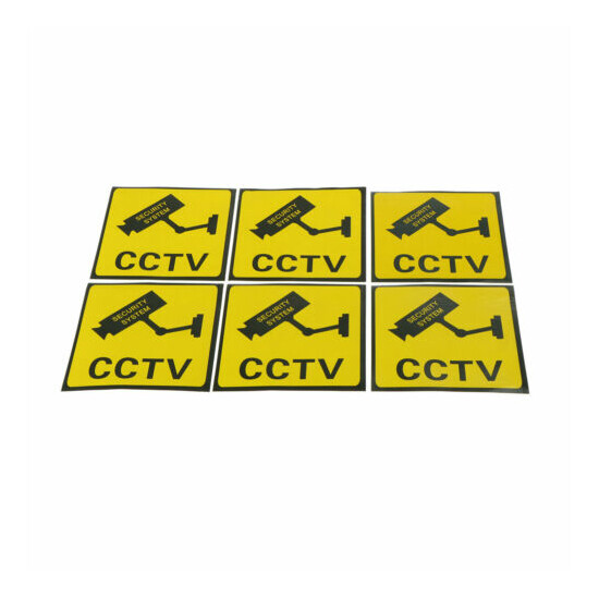 6Pcs Home CCTV Surveillance Security Camera Video Sticker Warning Decal SignP'ca image {3}