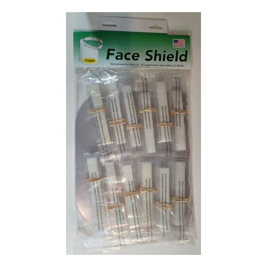 Ardent Face Shields Pack of 12 Adjustable Made in USA New Reusable image {1}