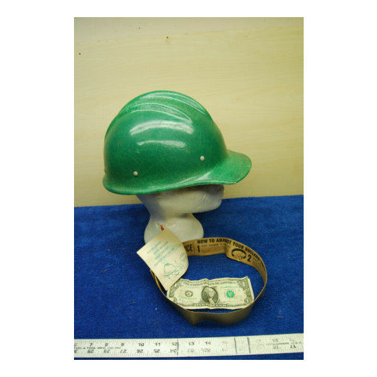 1961 Vintage E.D. Bullard 502 Steelworkers Green Hard Boiled Safety Hard Hat NOS image {1}