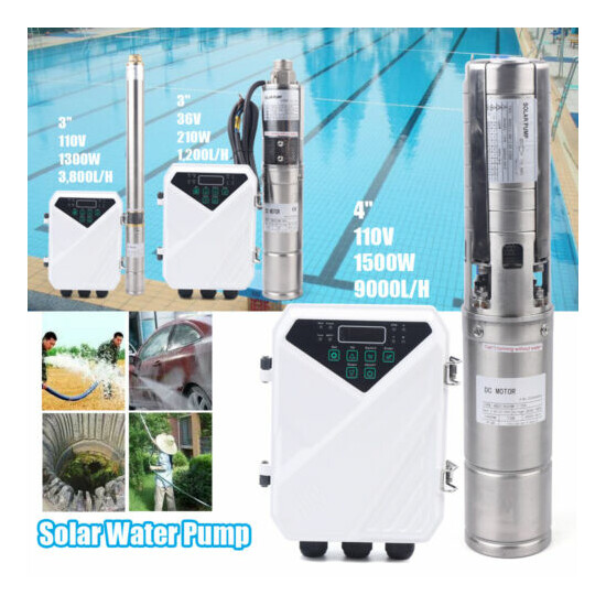 4" DC Deep Well Solar Water Pump 1500W Submersible & MPPT Controller Kit Bore image {1}