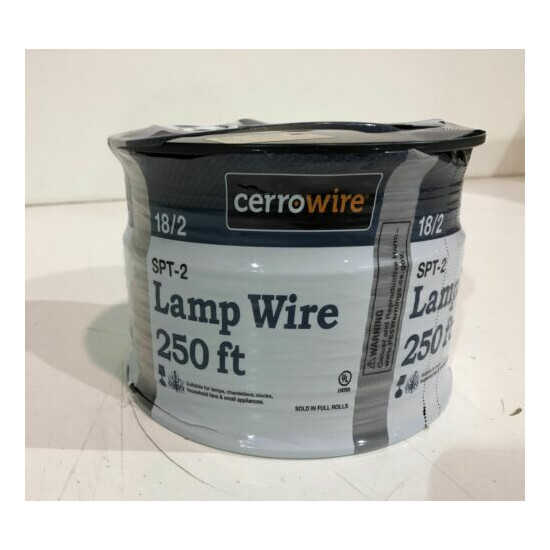 Cerrowire 252-1008G3 250 ft. 18/2 Stranded Lamp Wire, Brown image {1}