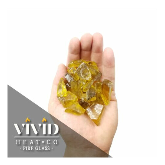 VIVID ORANGE EMBER 1/2- 3/4 Large Fireplace Fire Pit Fireglass Glass Crystals image {3}