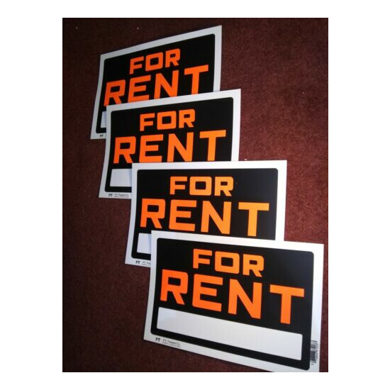 4 FOR RENT SIGN 8"X12" BUSINESS HOME RENTAL USA PLASTIC, APARTMENT HOUSE OFFICE image {1}