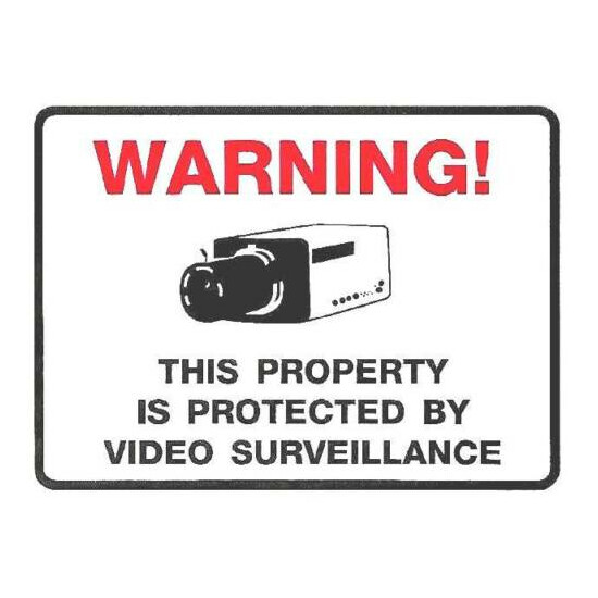 Home Surveillance Security Camera Video Stickers Warning Decal Outdoor Sign Set image {3}