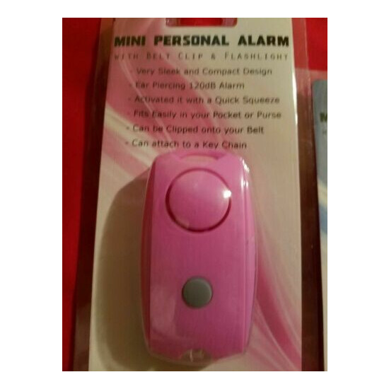 Mini Personal Alarm with LED flashlight, and Belt Clip image {2}