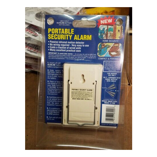 New Bright Image portable security alarm model# A7200 NOS image {2}